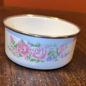 GMI Vintage Enamelware Nesting Floral Pattern bowl Preowned Condition